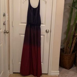 Ombre maxi backless dress 243